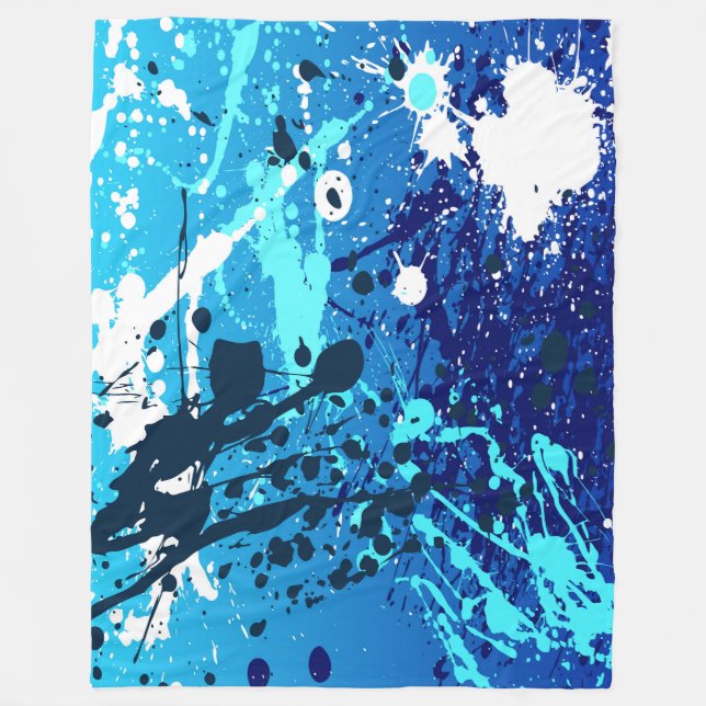 Cobertor De Velo Grande Folheto, moderno, abstrato, azul (Frente)