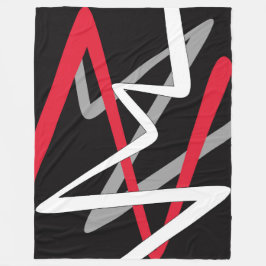 Cobertor De Velo Grande Folheto, moderno, abstrato, preto, vermelho