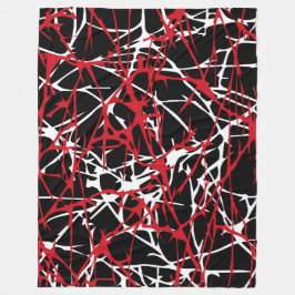 Cobertor De Velo Grande Folheto, moderno, abstrato, vermelho, preto