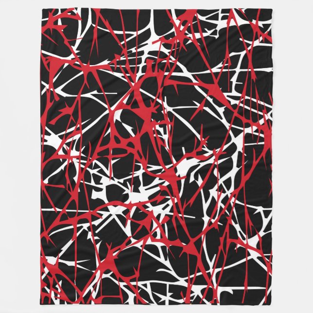 Cobertor De Velo Grande Folheto, moderno, abstrato, vermelho, preto (Frente)