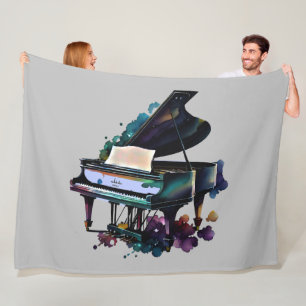 Cobertor De Velo Grande Piano de Pintura em Aquarela