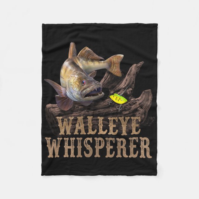 Cobertor De Velo Grande Walleye Com Isca de Pesca Desenhando Walley (Frente)