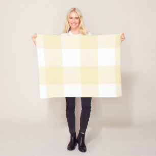 Cobertor De Velo Grande Xadrez de Gingham Amarelo e Branco de Paste