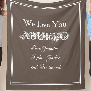 Cobertor De Velo Grandfather Custom Grandkids Names Love You ABUELO