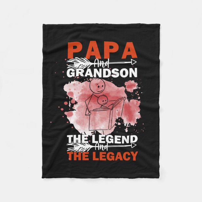 Cobertor De Velo Grandfather Quotes | Papa And Grandson (Frente)