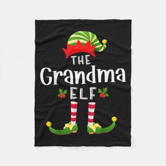 Cobertor De Velo Grandma Christmas Elf Matching Pajama X-mas Party  (Frente)