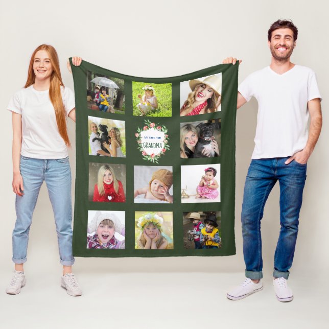 Cobertor De Velo GRANDMA Foto Collage Blanket - Avó Verde (In Situ)