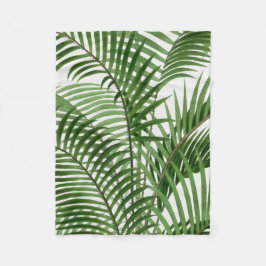 Cobertor De Velo Granja tropical verde aquosa Folhas de palmeira
