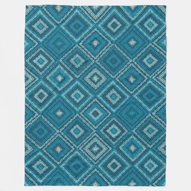 Cobertor De Velo Granny Squares Fleece Blanket (Frente)