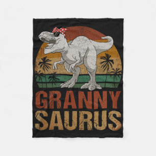 Cobertor De Velo Grannysaurus T Rex Dinossaur Avó Saurus Retro Mo