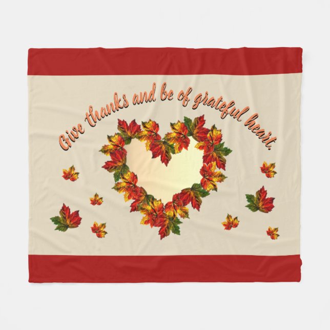Cobertor De Velo Grateful Heart Fleece Blanket (Frente (Horizontal))