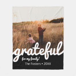 Cobertor De Velo Gratidão Pela Minha Família Foto Personalizada