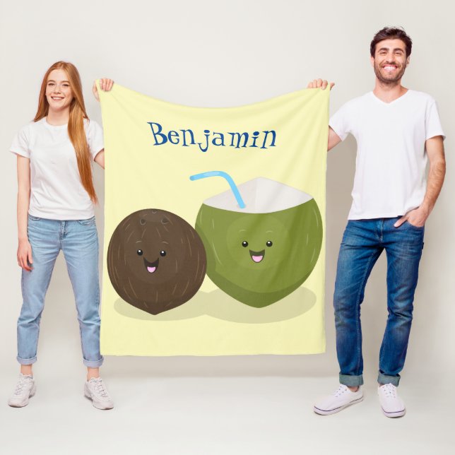 Cobertor De Velo Grátis feliz desenho animado de coconuts kawaii (In Situ)