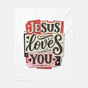 Cobertor De Velo Grave Vintage Jesus Te Ama Tipografia Cristã