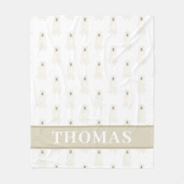 Cobertor De Velo Great Pyrenees Personalizado Rosa e Branco