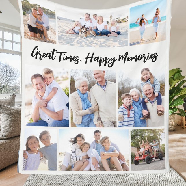 Cobertor De Velo Great Times Happy Memories Photo Collage Keepsake (Criador carregado)