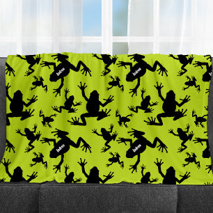 Cobertor De Velo Green and Black Frog Pattern Kids