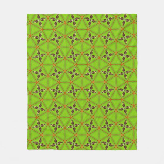 Cobertor De Velo Green Geometric Pattern Fleece Blanket  (Frente)