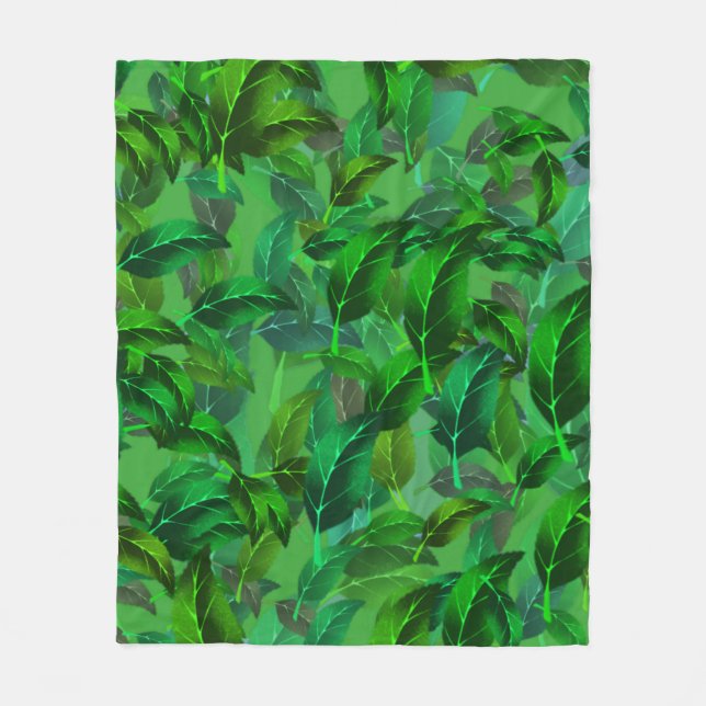 Cobertor De Velo Green Leaves Pattern (Frente)
