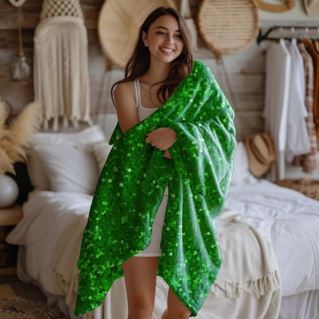 Cobertor De Velo Green sparkling faux glitter pattern  (Criador carregado)