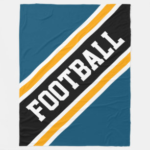Cobertor De Velo Grelha de FUTEBOL Retro Teal Diagonal Amarelo Pret