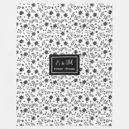 Cobertor De Velo Grey Hues Floral Blanket Modern Custom Name Style