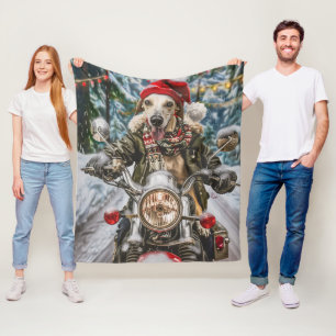 Cobertor De Velo Greyhound Dog Andando na motocicleta