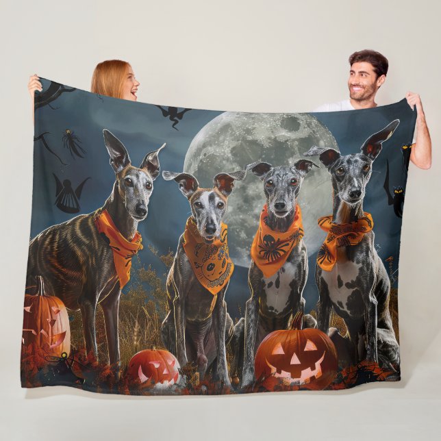 Cobertor De Velo Greyhound Halloween Assustador (In Situ)