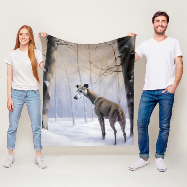 Cobertor De Velo Greyhound Italiano Deixe nevar Natal (In Situ)
