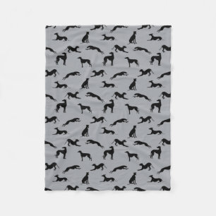 Cobertor De Velo Greyhound Silhouettes Black na Cinza