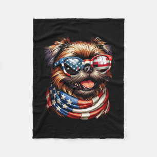 Cobertor De Velo Griffon Dog Nos Prende Bandeira 4 De Julho Patriót
