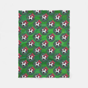 Cobertor De Velo Grinalda do Natal da bola de futebol