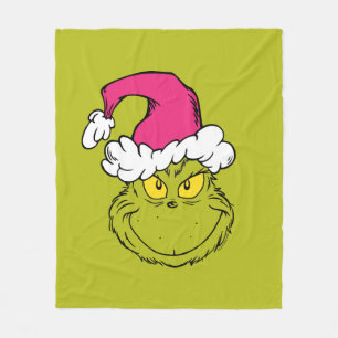 Cobertor De Velo Grinch com Chapéu de Papai Noel Rosa
