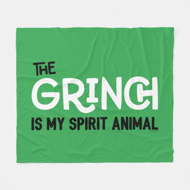 Cobertor De Velo Grinch é meu Animal Espiritual Citação (Frente (Horizontal))
