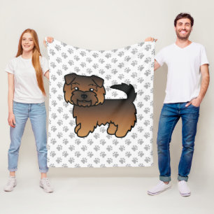 Cobertor De Velo Grizzle Norfolk Terrier Cartoon Cão e patas