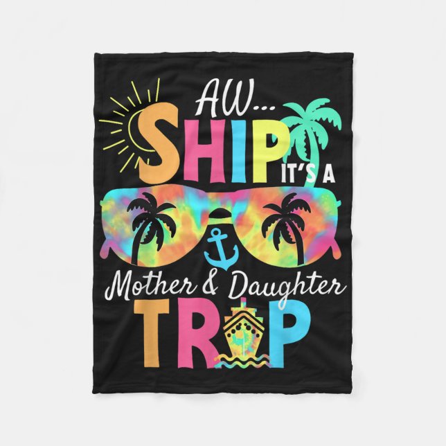 Cobertor De Velo Groovy Aw Ship It’s A Mother Daughter Trip Vacatio (Frente)