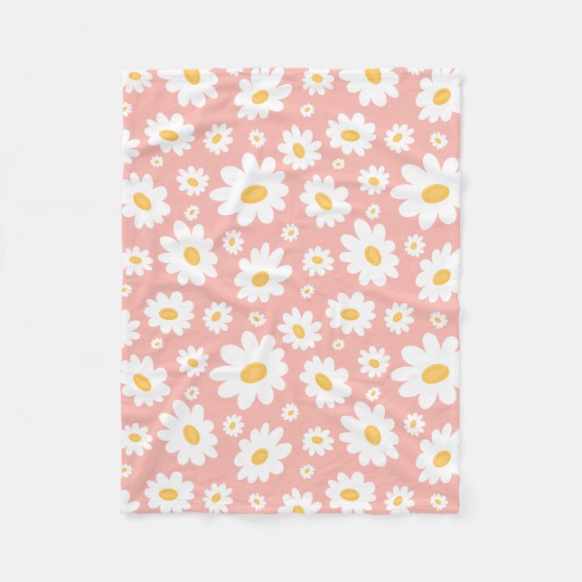 Cobertor De Velo Groovy Blush Boho Daisy Floral Garden Padrão (Frente)