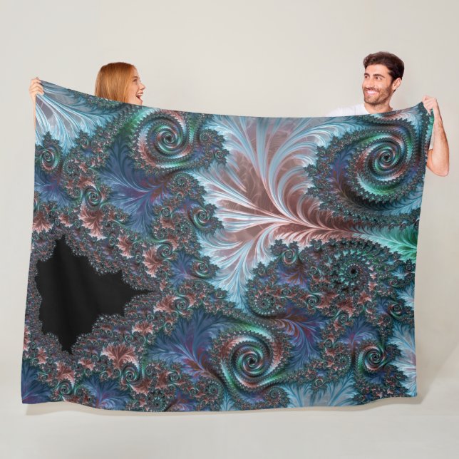 Cobertor De Velo Groovy Colorful Boho Hippie Mandelbrot Fractal Art (In Situ)