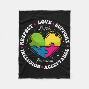 Cobertor De Velo Groovy Conscientização do Autismo Respeito Amor Ap
