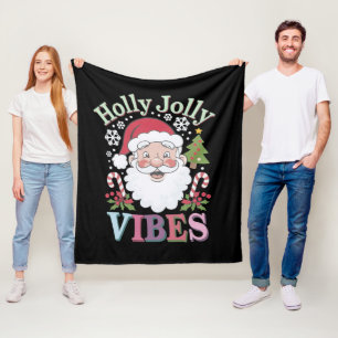 Cobertor De Velo Groovy Cute Santa Claus Holly Jolly Vibes Xmas