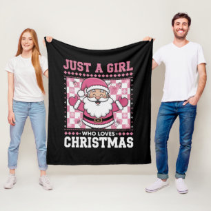 Cobertor De Velo Groovy É Uma Menina Que Ama Papais noeis De Natal