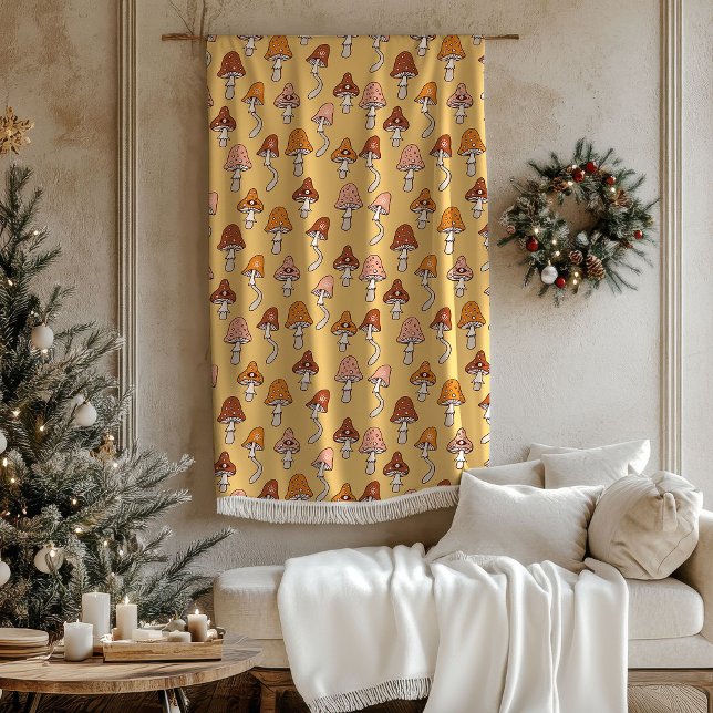 Cobertor De Velo Groovy Pastel Blanket 60s Copper & Brown Design (Groovy Pastel Blanket 60s Copper & Brown Design)