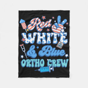 Cobertor De Velo Groovy Red White Blue Ortho Crew Ortho Nurse 4th O