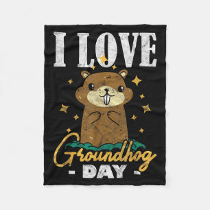 Cobertor De Velo Ground Hog Eu Amo o Dia do Groundhog _1
