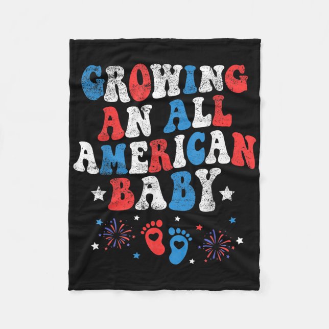 Cobertor De Velo Growing An American Baby 4th Of July Pregnancy Ann (Frente)