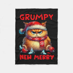 Cobertor De Velo Grumpy É O Novo Feliz Gato De Natal Sarcástico Cu