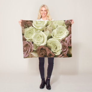 Cobertor De Velo Grunge vintage retro rosas flores florais