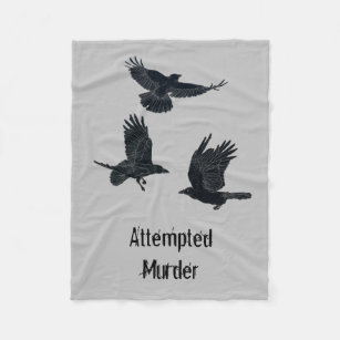 Cobertor De Velo Grupo de Aves Assassinas de Corvos Silhueta Negra