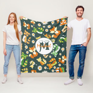 Cobertor De Velo Guacões bonitos personalizados, script safari mari