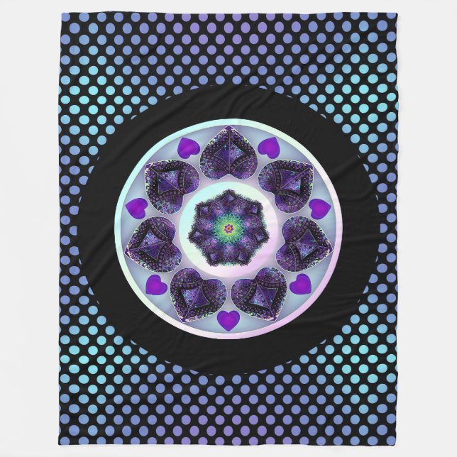 Cobertor De Velo Guarda-chuva e corações roxos .7 (Frente)